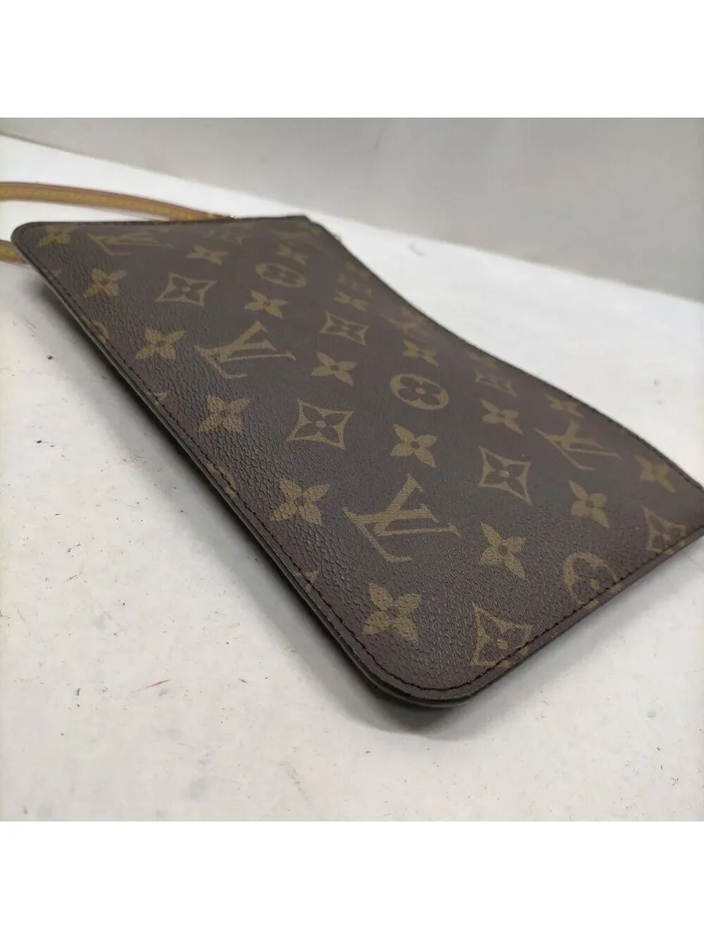 Authentic Louis Vuitton Neverfull Pochette Monogram Wristlet Clutch